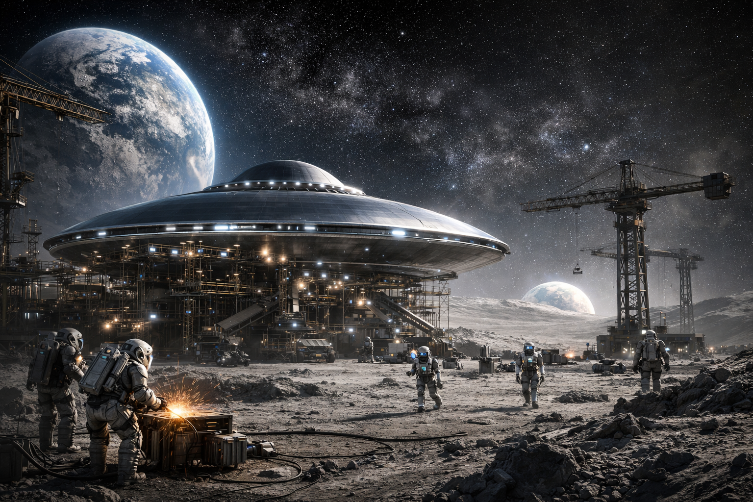 flying saucer under construction